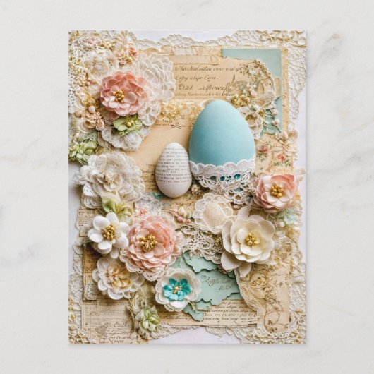 イースターエッグと花 シーズンポストカード (正面)