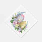 イースターエッグと花 スタンダードランチョンナプキン (角)