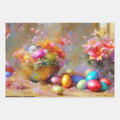 イースターエッグと花。011ラッピング紙シート ラッピングペーパーシート (正面3)