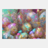 イースターエッグと花。011ラッピング紙シート ラッピングペーパーシート (正面)