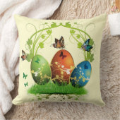 イースターエッグと蝶 クッション (ブランケット)