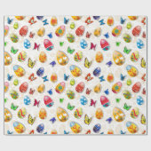 イースターエッグと蝶 ラッピングペーパー (フラット)