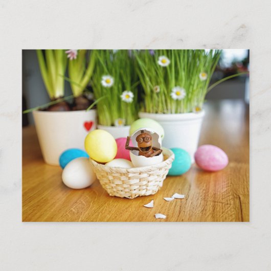 イースターエッグとacorn小妖精や小人イースターポストカード ポストカード (正面)