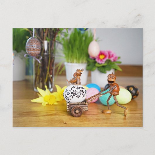 イースターエッグとacorn小妖精や小人イースターポストカード ポストカード (正面)