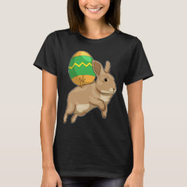 イースターエッグに乗るウサギ Tシャツ