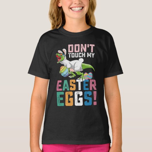 イースターエッグに触るな ティラノサウルス Tシャツ (正面)