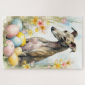 イースターエッグのあるグレイハウンド ジグソーパズル (横)