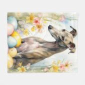 イースターエッグのあるグレイハウンド フリースブランケット (正面(横))