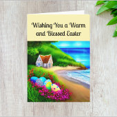 イースターエッグのある海岸の別荘 喜びと平穏 カード