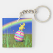 イースターエッグのかわいいベビーのひよこ キーホルダー (裏面)