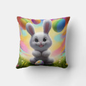 イースターエッグのかわいいホワイトバニー クッション (裏面)