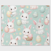イースターエッグのかわいい小さなイースターバニー ラッピングペーパー (フラット)