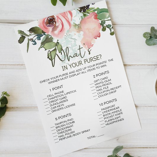 イースターエッグのような優しいピンクの花柄ゲーム 財布の中身は？ チラシ