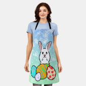 イースターエッグのイースターウサギ エプロン (着用した状態)