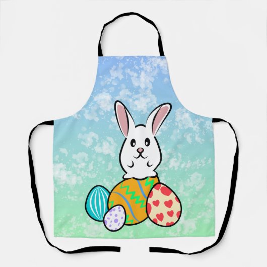 イースターエッグのイースターウサギ エプロン (正面)
