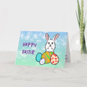 イースターエッグのイースターウサギ カード (正面)