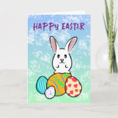 イースターエッグのイースターウサギ カード (正面)