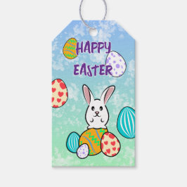 イースターエッグのイースターウサギ ギフトタグ