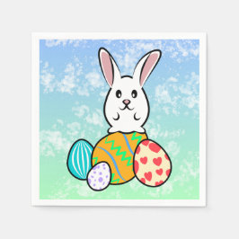 イースターエッグのイースターウサギ スタンダードカクテルナプキン