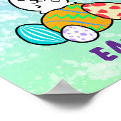 イースターエッグのイースターウサギ ポスター (角)