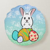 イースターエッグのイースターウサギ ラウンドクッション (裏面)
