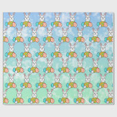 イースターエッグのイースターウサギ ラッピングペーパー (フラット)