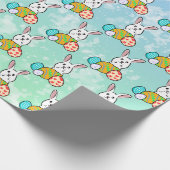 イースターエッグのイースターウサギ ラッピングペーパー (角)