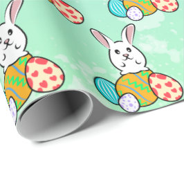 イースターエッグのイースターウサギ ラッピングペーパー