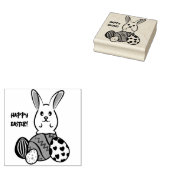 イースターエッグのイースターウサギ ラバースタンプ (押印)