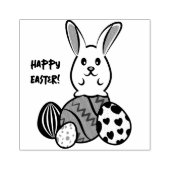 イースターエッグのイースターウサギ ラバースタンプ (インプリント)