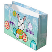 イースターエッグのイースターウサギ ラージペーパーバッグ (正面アングル)