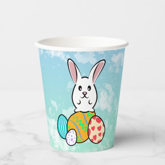 イースターエッグのイースターウサギ 紙コップ (正面)