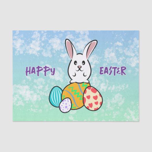 イースターエッグのイースターウサギ 薄葉紙 (正面)