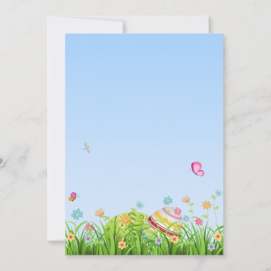 イースターエッグのイースターパーティの招待状 招待状 (裏面)