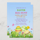 イースターエッグのイースターパーティの招待状 招待状 (正面/裏面)