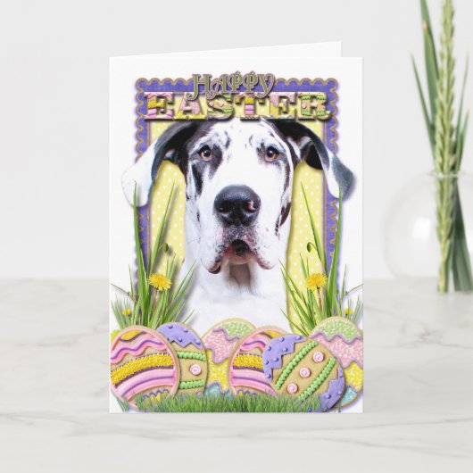 イースターエッグのクッキー-グレートデーン-男爵 シーズンカード (正面)