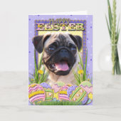 イースターエッグのクッキー-パグ シーズンカード (正面)