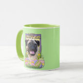 イースターエッグのクッキー-パグ マグカップ (正面左)