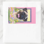 イースターエッグのクッキー-パグ 長方形シール (バッグ)