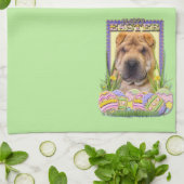 イースターエッグのクッキー- Shar Pei キッチンタオル (折り畳み)