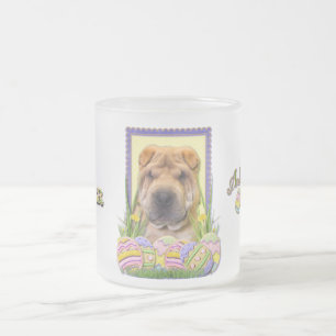 イースターエッグのクッキー- Shar Pei フロストグラスマグカップ