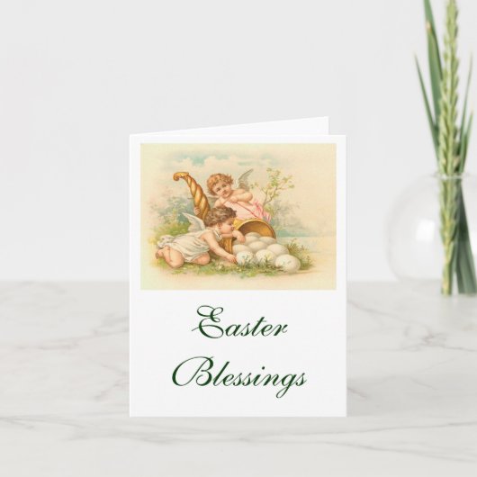 イースターエッグのコルヌコピアのヴィンテージの景色 シーズンカード (正面)