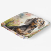 イースターエッグのダックスシュント ペーパープレート (傾斜あり)