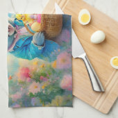 イースターエッグのバスケットを持つコアラ熊 キッチンタオル (四つ折り)