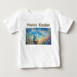 イースターエッグのバスケットを持つコアラ熊 ベビーTシャツ