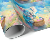 イースターエッグのバスケットを持つコアラ熊 ラッピングペーパー (ロールコーナー)