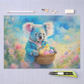 イースターエッグのバスケットを持つコアラ熊 薄葉紙 (クラフト)