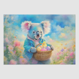 イースターエッグのバスケットを持つコアラ熊 薄葉紙