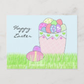 イースターエッグのバスケット シーズンポストカード (正面)