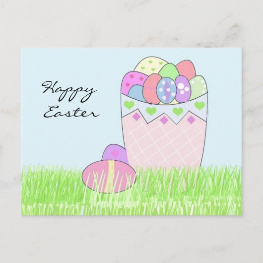 イースターエッグのバスケット シーズンポストカード (正面)